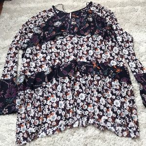 Free People Floral Flowy Top